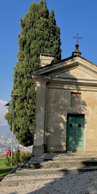 Spaziergang in einer Briefmarke 2: Castagnola, Ruvigliana bei Castagnola: San Michele, Foto: Bernhard Graf