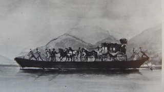 6815 Melide, Bis 1848 verband eine Fähre mit Taktfahrplan Melide mit Bissone, Foto: Bernhard Graf