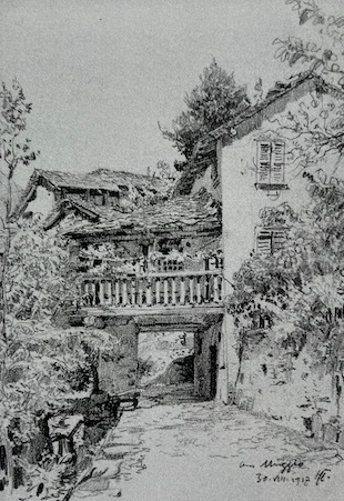 Im südlichsten Tal der Schweiz, Hermann Fierz (1869-1931). Muggio, 30.8.1917.
26.5 x 18.0 cm
 