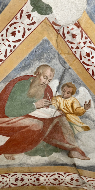 6674 Someo, Der Evangelist Matthäus an der Arbeit, Foto: Bernhard Graf