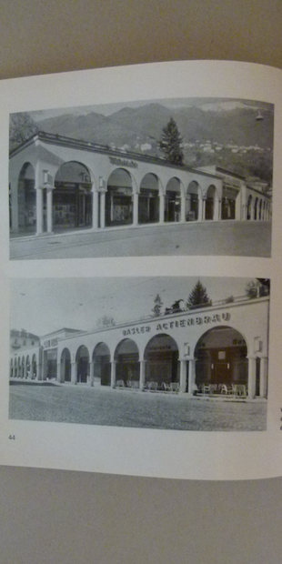 6600 Locarno 4, Muralto, Via della Stazione 1. Basler Actienbräu / Eingang Park des Grande Abergo Locarno, um 1935.