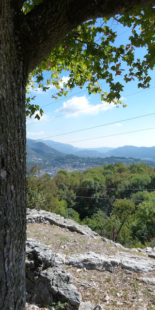 Meride, Panorama von Castello Richtung Como